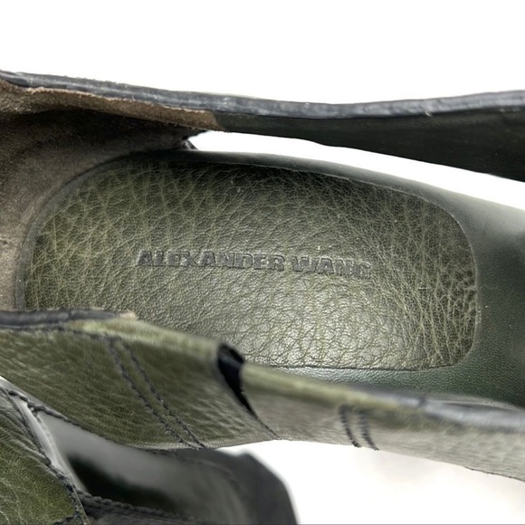 Alexander Wang Iman Spruce Green Leather Heel Mules - Picture 9 of 12